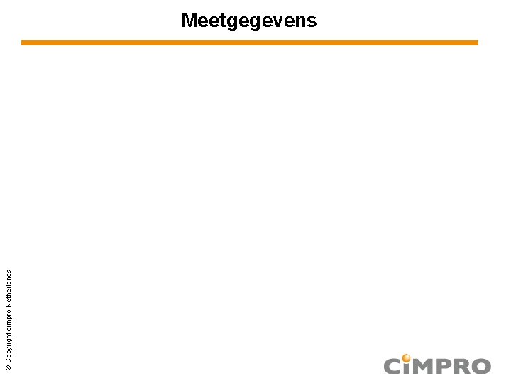 © Copyright cimpro Netherlands Meetgegevens 