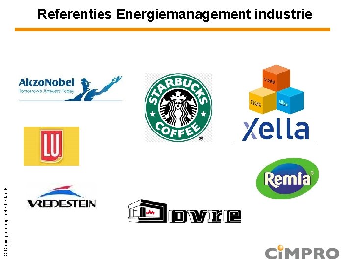 © Copyright cimpro Netherlands Referenties Energiemanagement industrie 