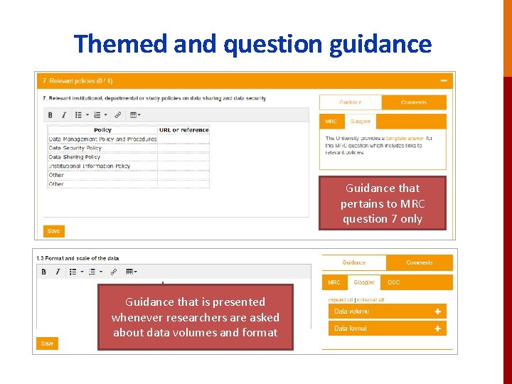 Themed and question guidance Specific guidance Guidance that pertains to MRC question 7 only