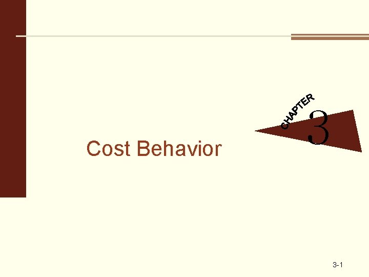 Cost Behavior 3 3 -1 