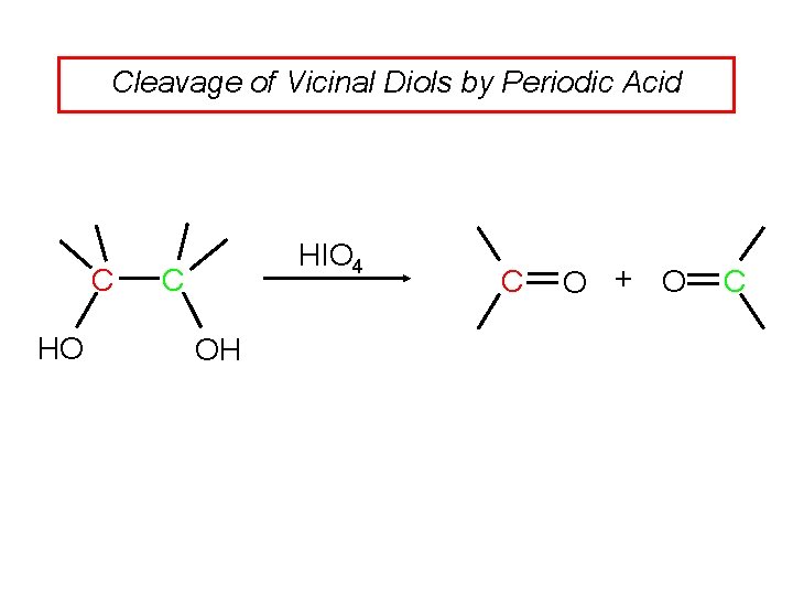Cleavage of Vicinal Diols by Periodic Acid C HO HIO 4 C OH C
