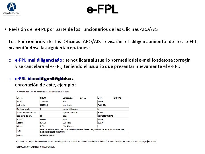 e-FPL • Revisión del e-FPL por parte de los Funcionarios de las Oficinas ARO/AIS e-FPL • Revisión del e-FPL por parte de los Funcionarios de las Oficinas ARO/AIS