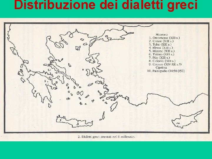 Distribuzione dei dialetti greci 