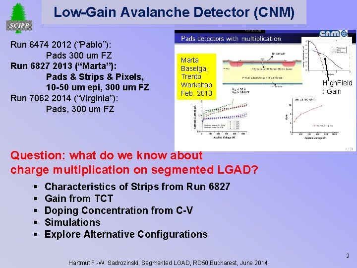 Low-Gain Avalanche Detector (CNM) Run 6474 2012 (“Pablo”): Pads 300 um FZ Run 6827