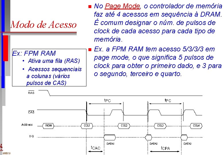n Modo de Acesso Ex: FPM RAM • Ativa uma fila (RAS) • Acessos