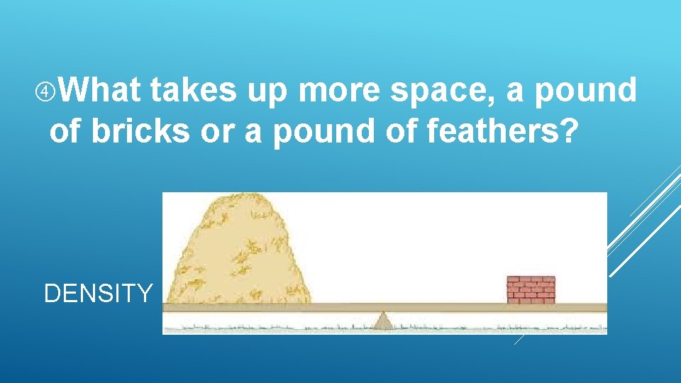 What takes up more space, a pound of bricks or a pound of What takes up more space, a pound of bricks or a pound of