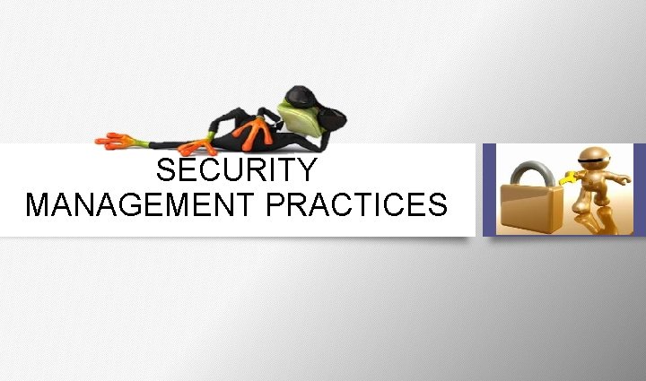 SECURITY MANAGEMENT PRACTICES SECURITY MANAGEMENT PRACTICES