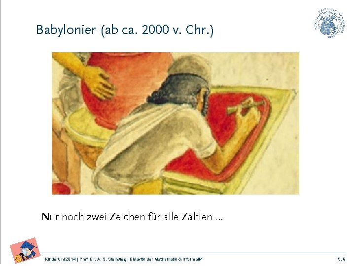 Babylonier (ab ca. 2000 v. Chr. ) Nur noch zwei Zeichen für alle Zahlen