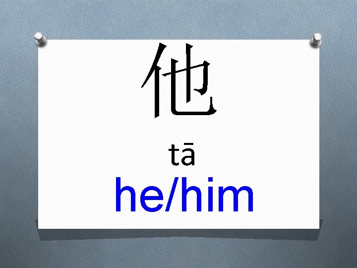 他 tā he/him 