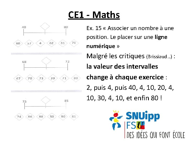 CE 1 - Maths Ex. 15 « Associer un nombre à une position. Le