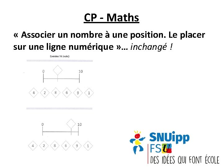 CP - Maths « Associer un nombre à une position. Le placer sur une