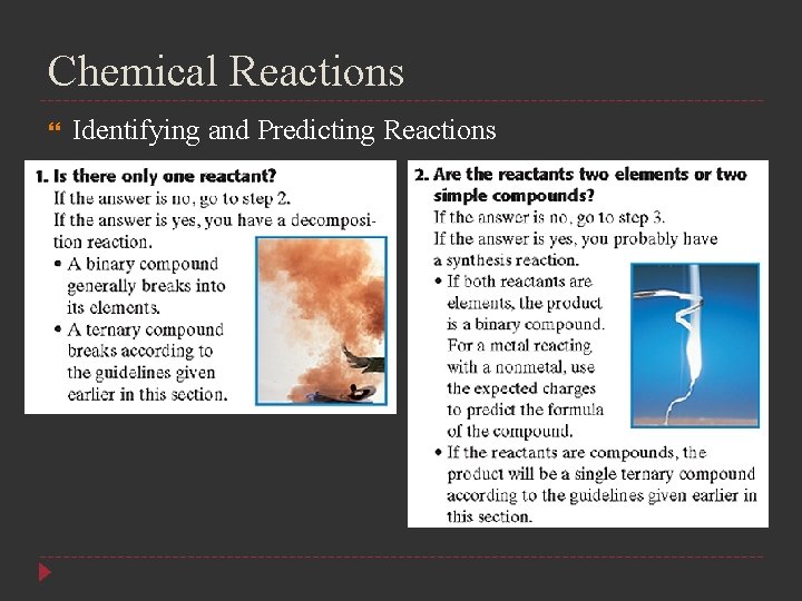 Chemical Reactions Identifying and Predicting Reactions 
