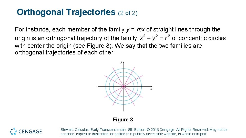 Orthogonal Trajectories (2 of 2) For instance, each member of the family y =