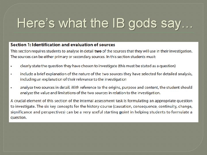 Here’s what the IB gods say… 