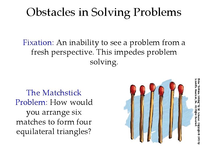 Obstacles in Solving Problems Fixation: An inability to see a problem from a fresh