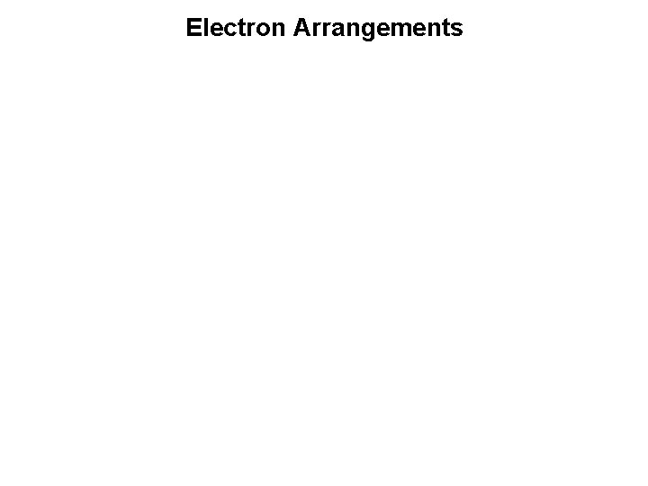 Electron Arrangements 