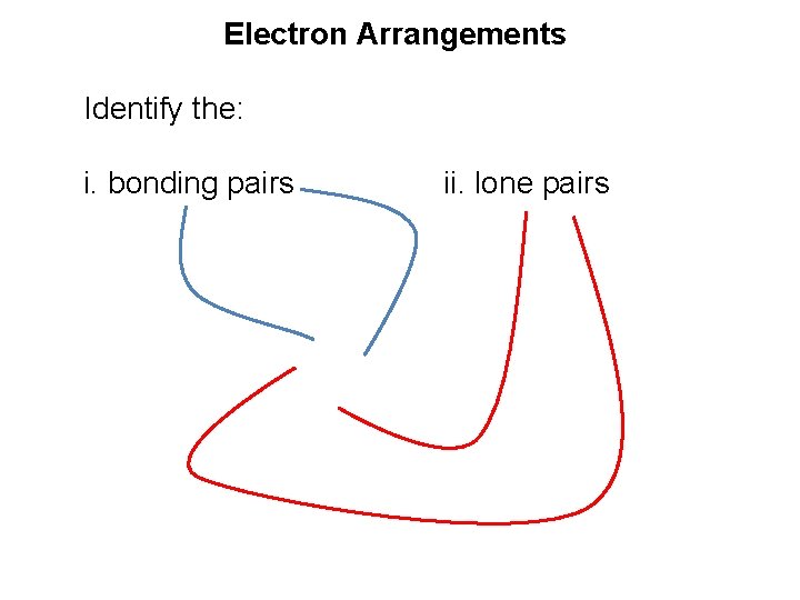 Electron Arrangements Identify the: i. bonding pairs ii. lone pairs 