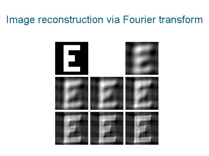 Image reconstruction via Fourier transform 