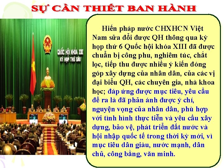 Hiến pháp nước CHXHCN Việt Nam sửa đổi được QH thông qua kỳ họp