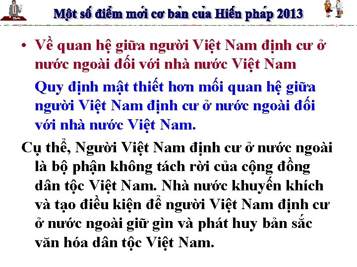 • Về quan hệ giữa người Việt Nam định cư ở nước ngoài