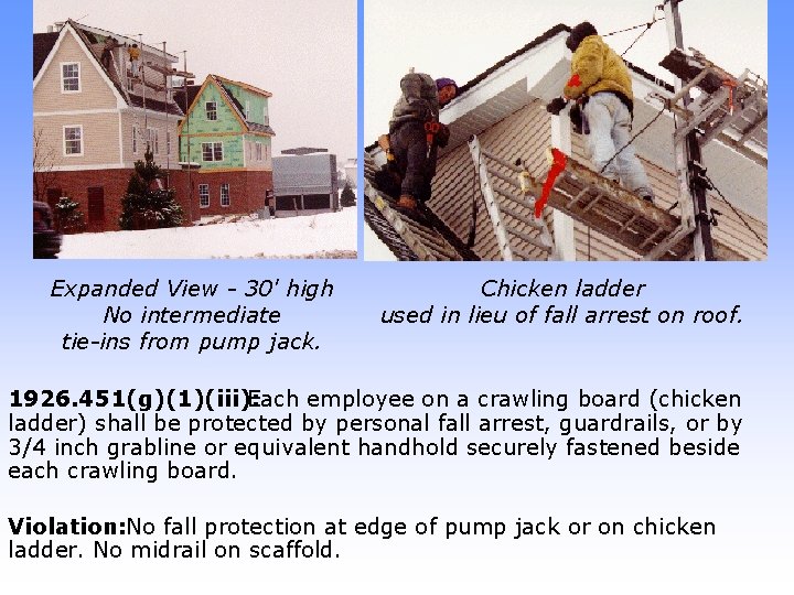 Expanded View - 30' high No intermediate tie-ins from pump jack. Chicken ladder used