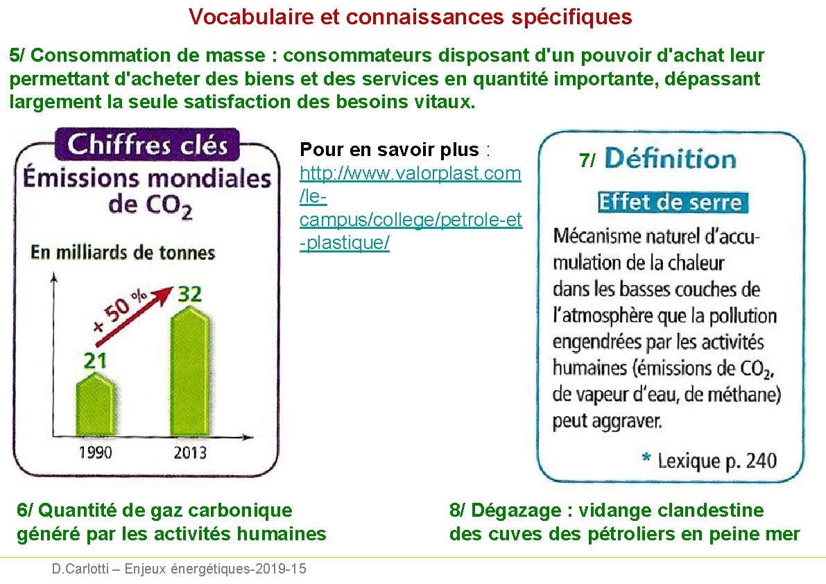 Vocabulaire et connaissances spécifiques 5/ Consommation de masse : consommateurs disposant d'un pouvoir d'achat