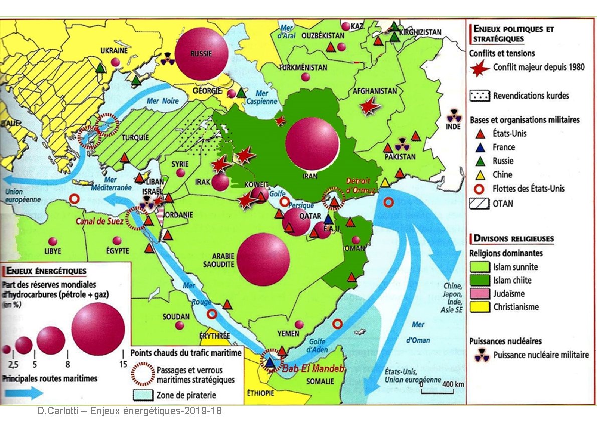 Le Moyen-Orient et la Caspienne Magnard 2010 D. Carlotti – Enjeux énergétiques-2019 -18 