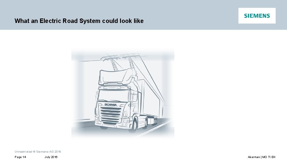 What an Electric Road System could look like Unrestricted © Siemens AG 2016 Page