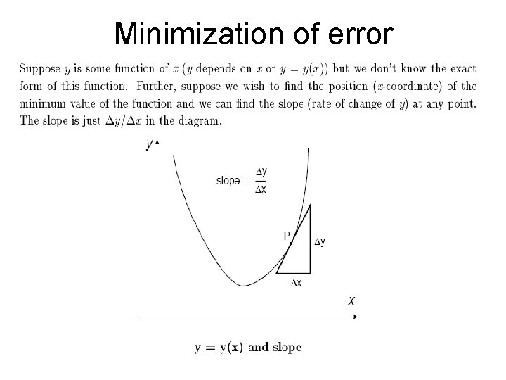 Minimization of error 