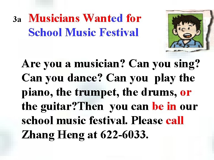 3 a Musicians Wanted for School Music Festival Are you a musician? Can you 3 a Musicians Wanted for School Music Festival Are you a musician? Can you