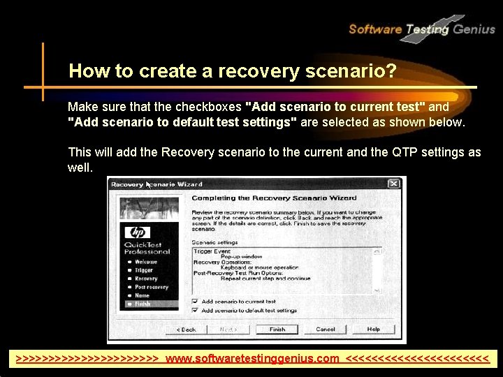 How to create a recovery scenario? Make sure that the checkboxes "Add scenario to