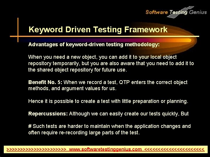 Keyword Driven Testing Framework Advantages of keyword-driven testing methodology: When you need a new