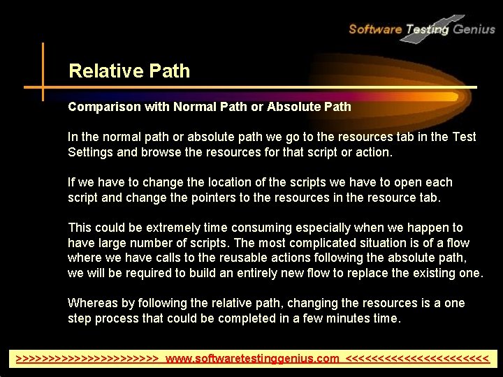 Relative Path Comparison with Normal Path or Absolute Path In the normal path or