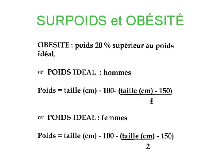 SURPOIDS et OBÉSITÉ 