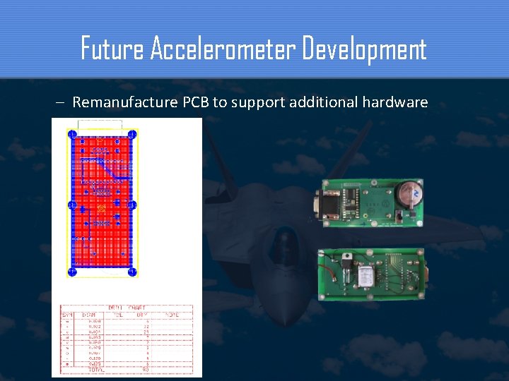 Future Accelerometer Development – Remanufacture PCB to support additional hardware 