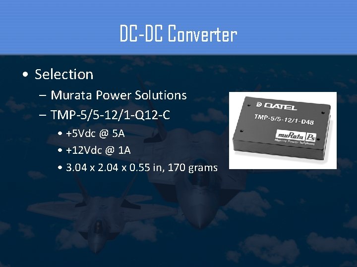 DC-DC Converter • Selection – Murata Power Solutions – TMP-5/5 -12/1 -Q 12 -C