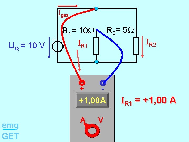 Iges R 2= 5 R 1= 10 + IR 1 UQ = 10 V