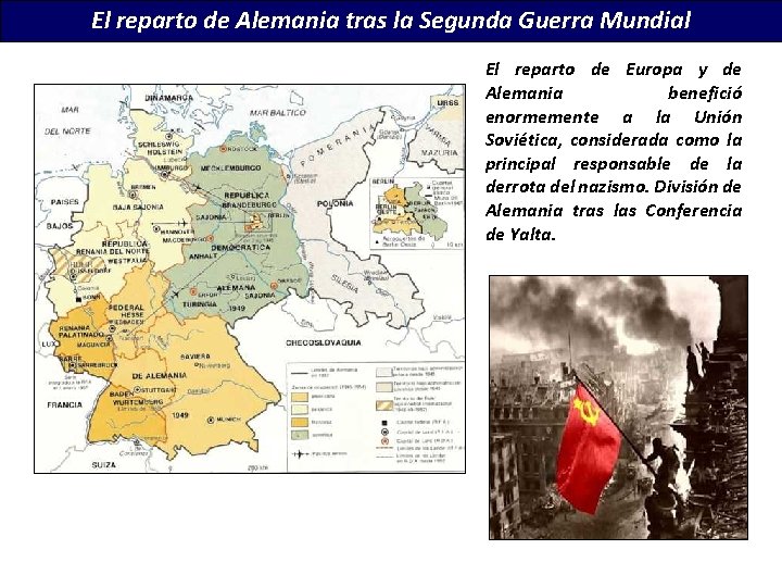 El reparto de Alemania tras la Segunda Guerra Mundial El reparto de Europa y