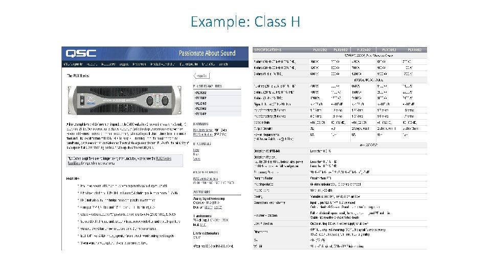 Example: Class H 