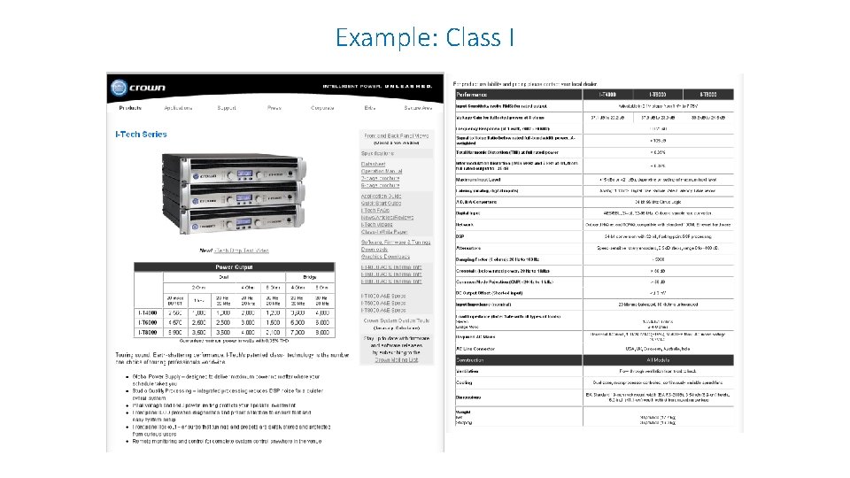 Example: Class I 
