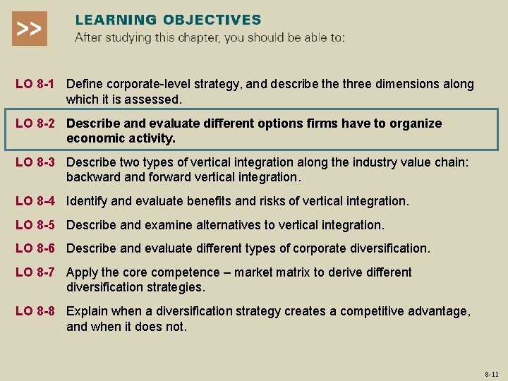 LO 8 -1 Define corporate-level strategy, and describe three dimensions along which it is LO 8 -1 Define corporate-level strategy, and describe three dimensions along which it is