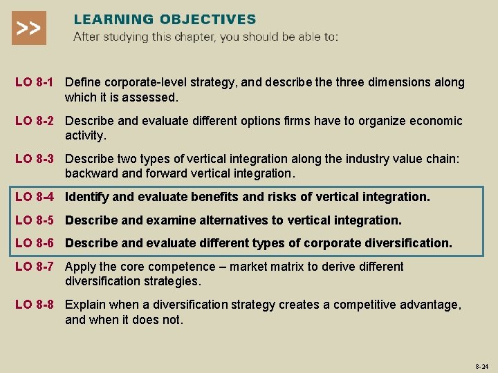 LO 8 -1 Define corporate-level strategy, and describe three dimensions along which it is LO 8 -1 Define corporate-level strategy, and describe three dimensions along which it is
