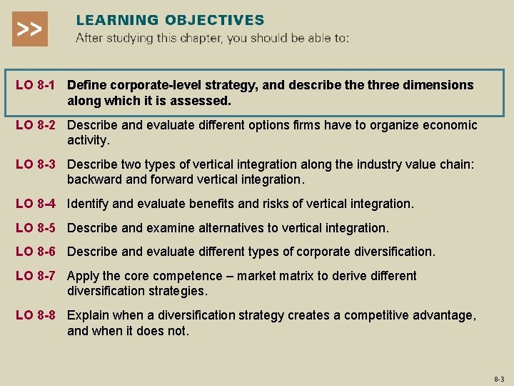 LO 8 -1 Define corporate-level strategy, and describe three dimensions along which it is LO 8 -1 Define corporate-level strategy, and describe three dimensions along which it is