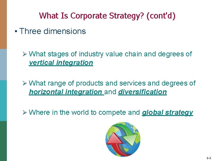 What Is Corporate Strategy? (cont'd) • Three dimensions Ø What stages of industry value What Is Corporate Strategy? (cont'd) • Three dimensions Ø What stages of industry value