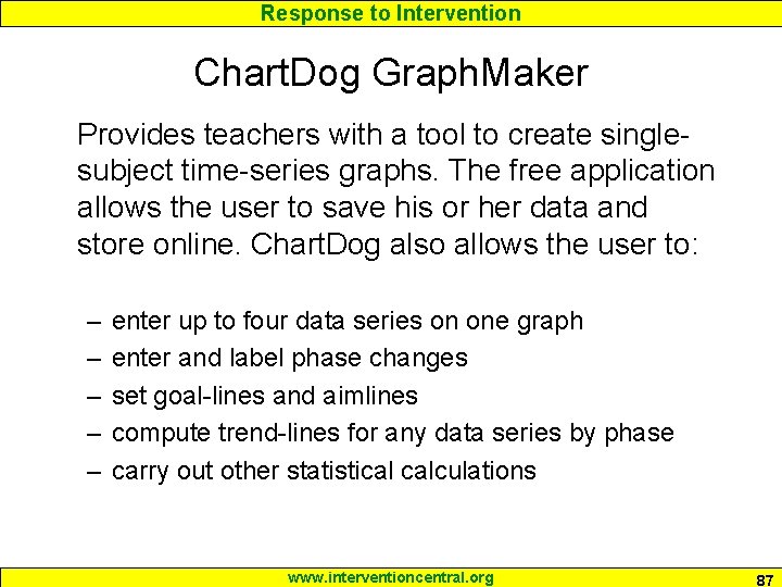 Response to Intervention Chart. Dog Graph. Maker Provides teachers with a tool to create