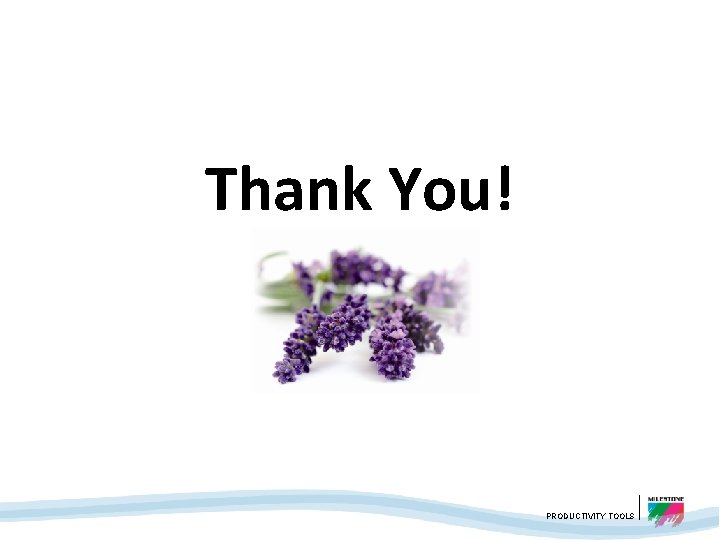 Thank You! PRODUCTIVITY TOOLS 