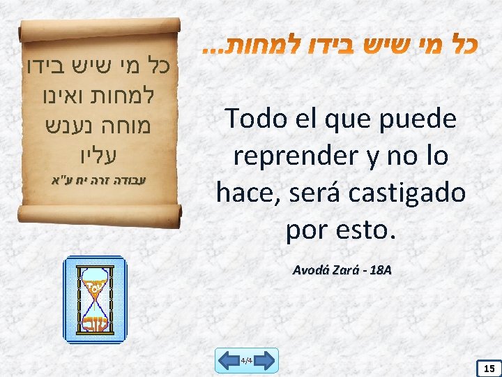  כל מי שיש בידו למחות ואינו מוחה נענש עליו עבודה זרה יח ע"א