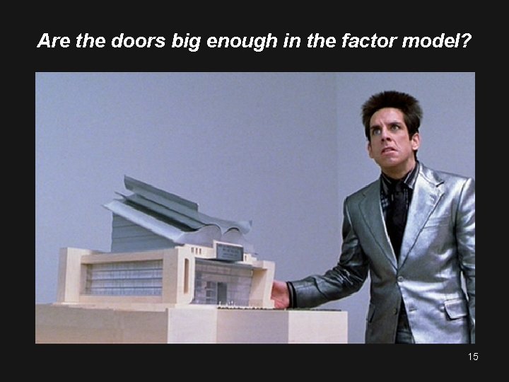 Are the doors big enough in the factor model? 15 