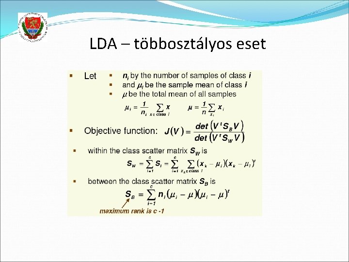 LDA – többosztályos eset 