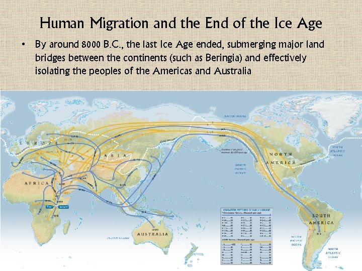 Human Migration and the End of the Ice Age • By around 8000 B.